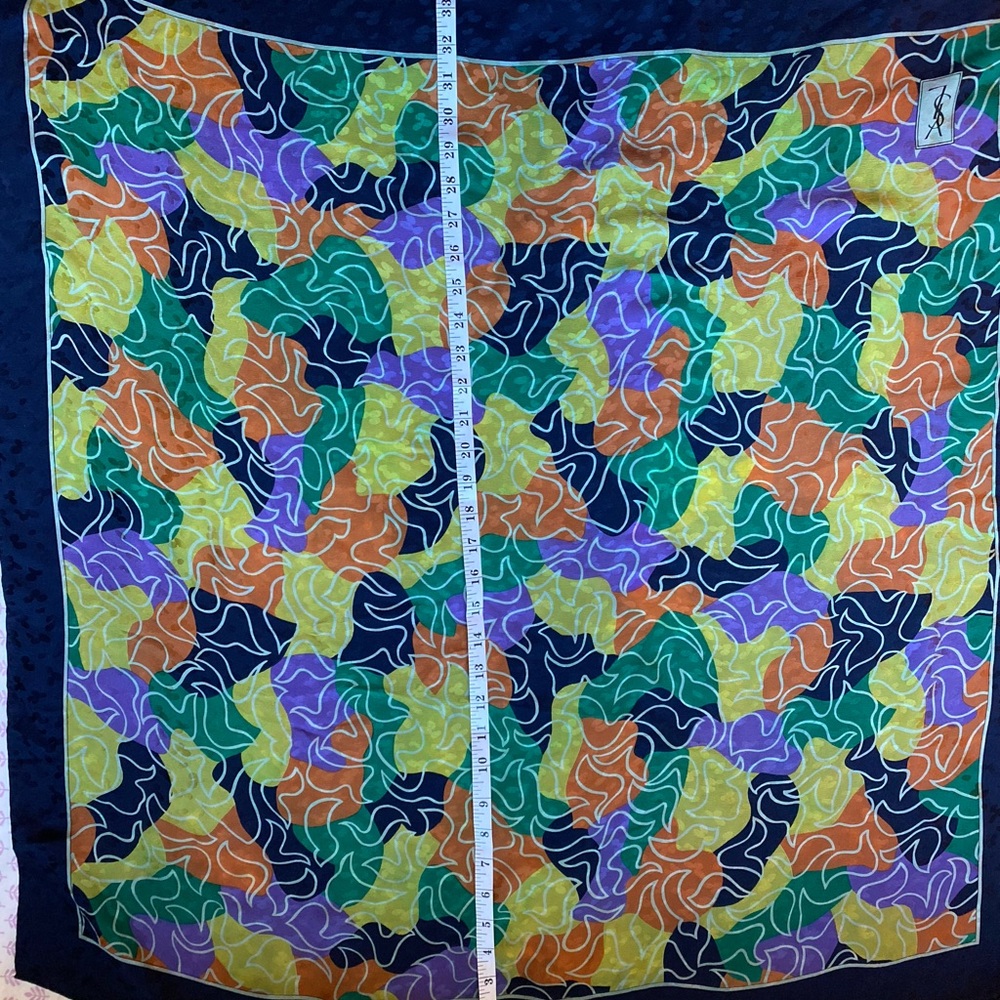 YSL Multicolor Abstract Scarf - Picture 6 of 6